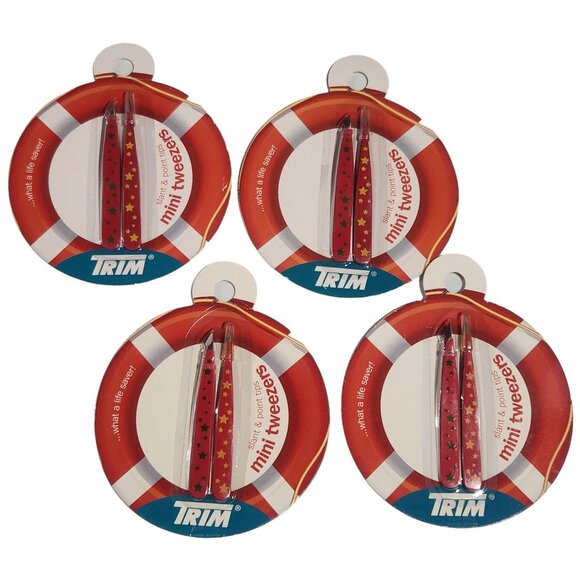 Trim Other - 4X TRIM Mini Tweezers 2 Pair Precision-ground Slant and Point Tips - Better Grip